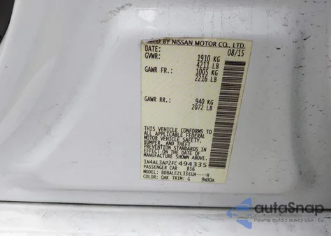 2015 Nissan Altima 2.5 S from USA, damaged, VIN 1N4AL3AP2FC494335